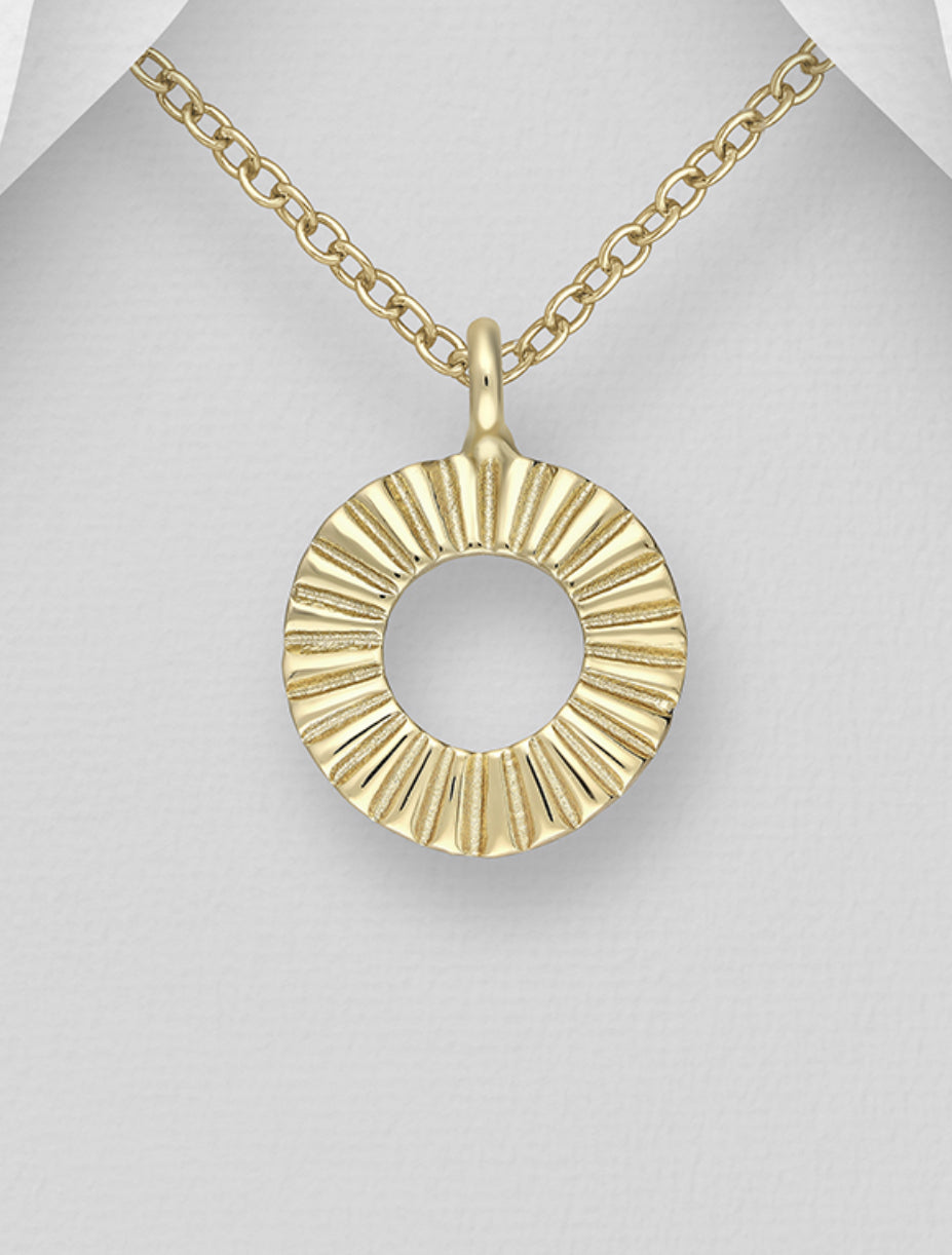 14K Yellow Gold Plated Sterling Silver Pendant