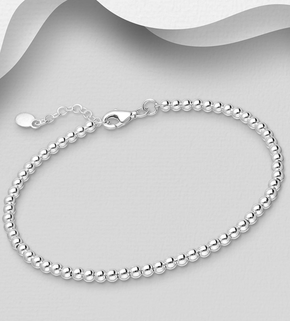 Sterling Silver Ball Beaded Bracelet