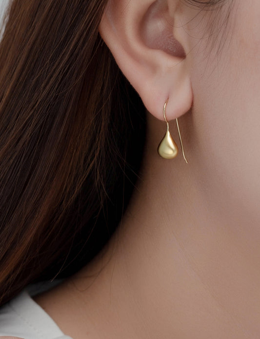 14K Yellow Gold Plated, Sterling Silver Hook Earrings