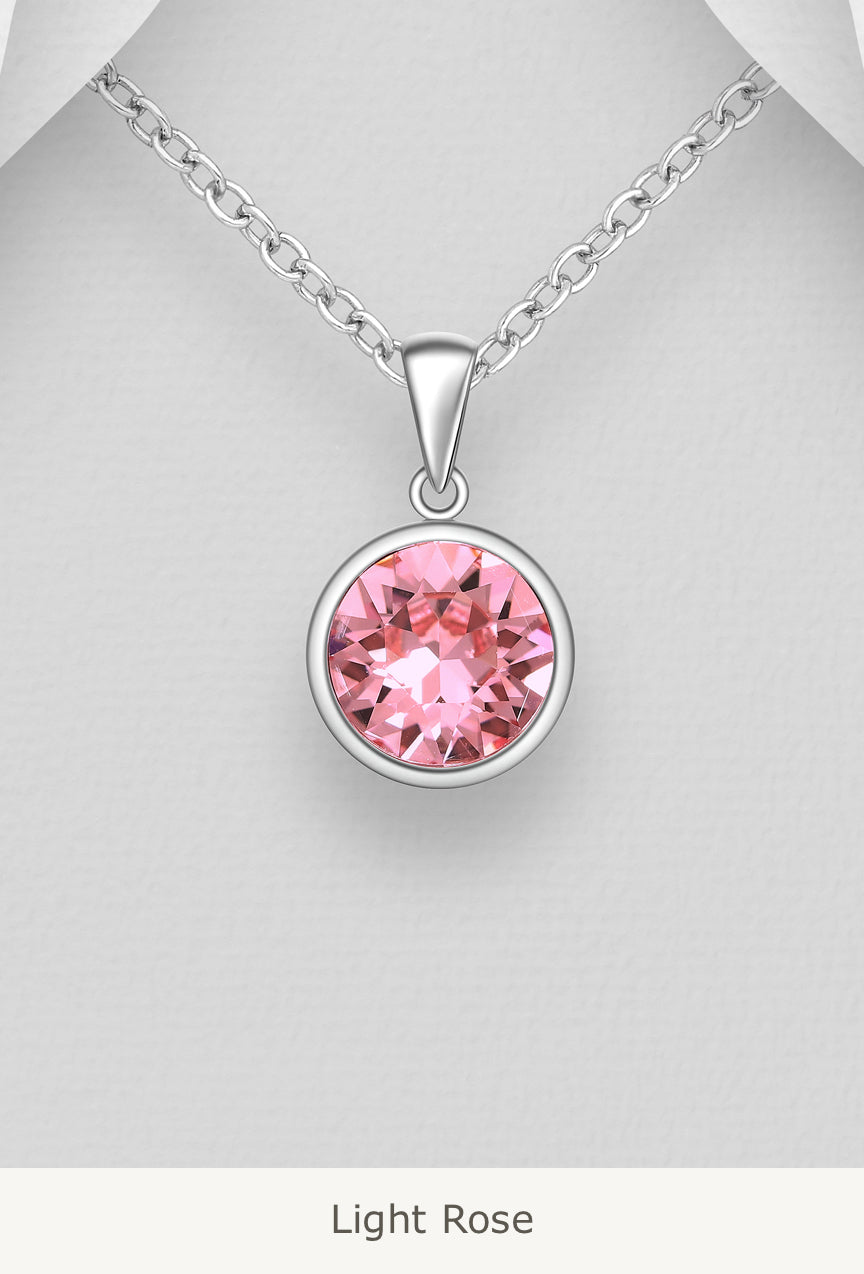 Sterling Silver Pendant decorated with Fine Austrian Crystal