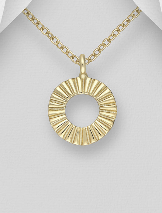 14K Yellow Gold Plated Sterling Silver Pendant