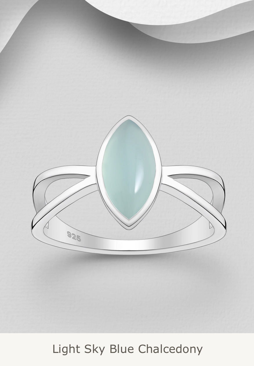 Sterling Silver Ring, decorated with Gemstones