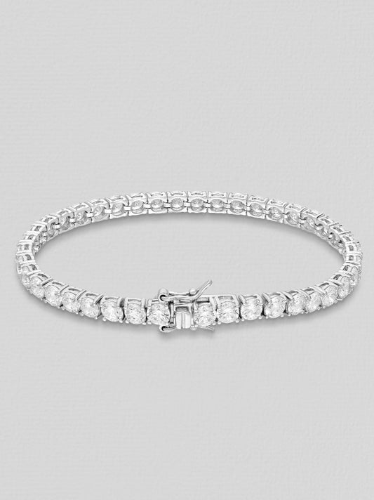 Sterling Silver Tennis Bracelet, decorated with CZ Simulated Diamonds