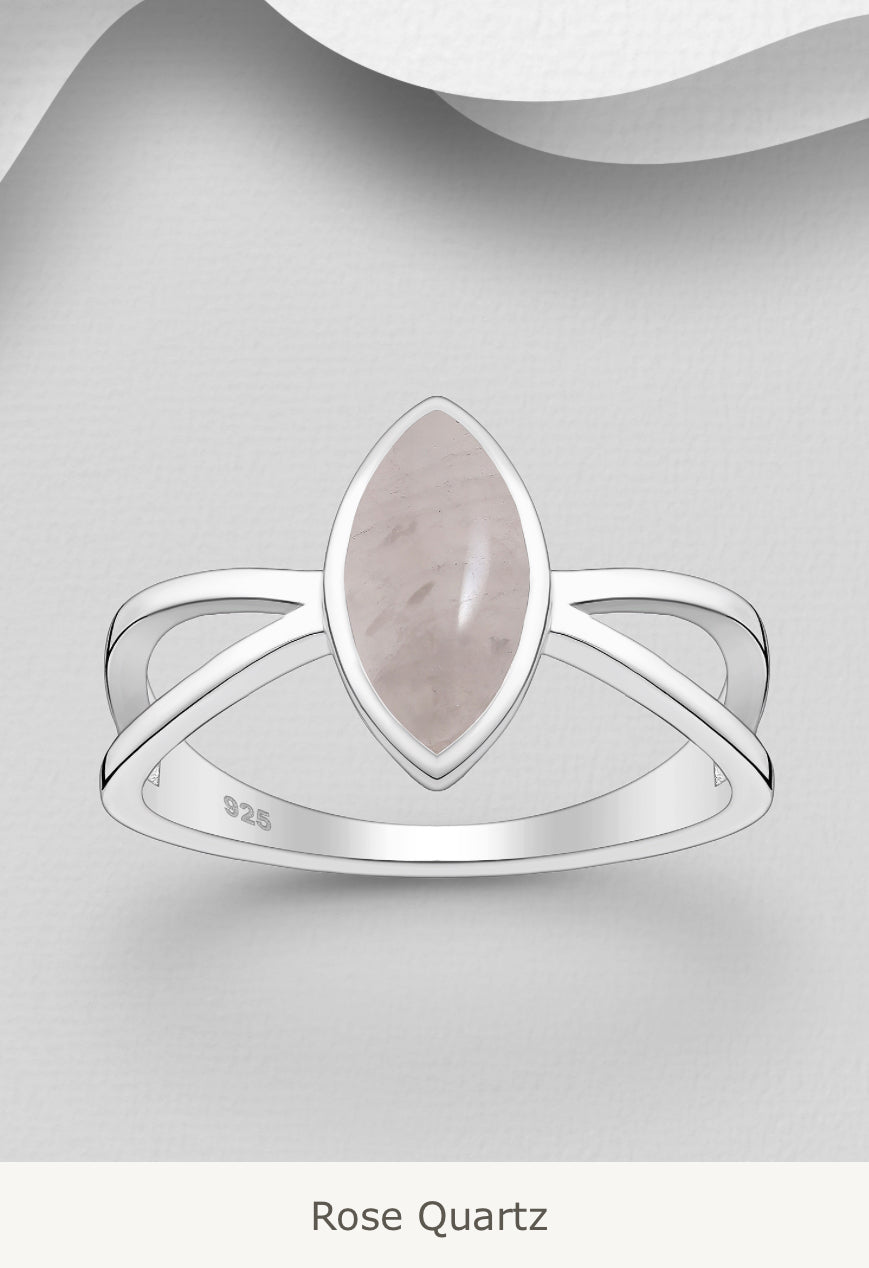 Sterling Silver Ring, decorated with Gemstones