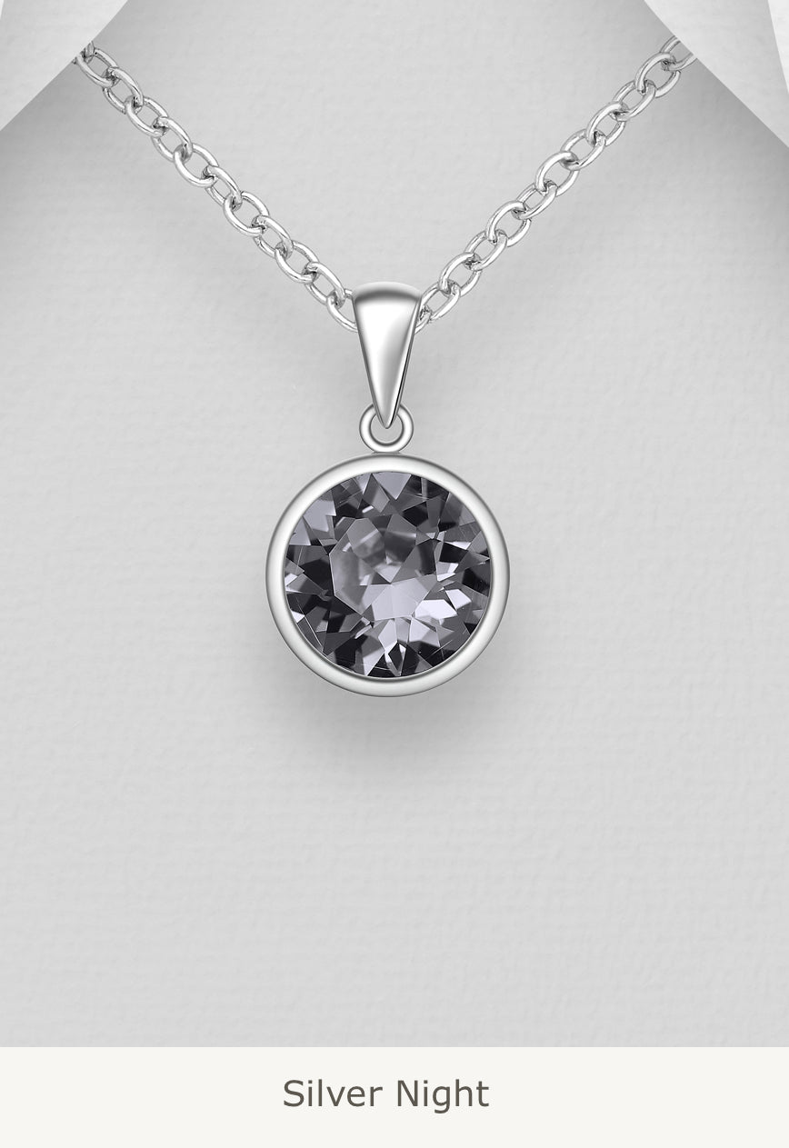 Sterling Silver Pendant decorated with Fine Austrian Crystal