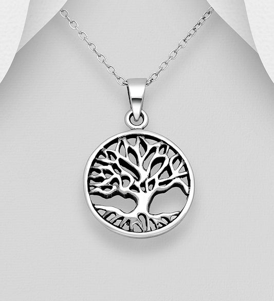 Sterling Silver Oxidized Tree Of Life Pendant